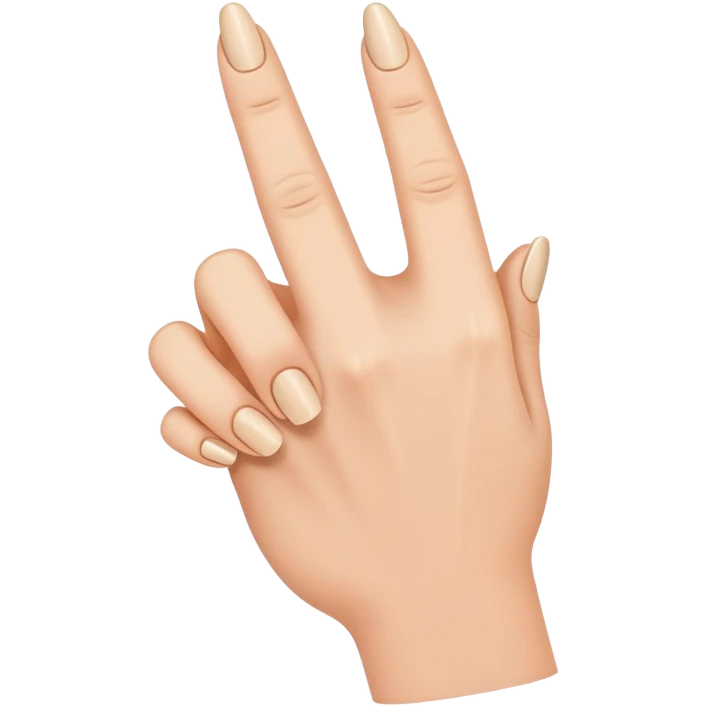 Fingers with nails middle finger touching thumb emoji