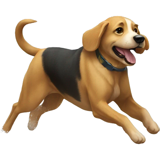 Corriendo de un perro en la playa emoji