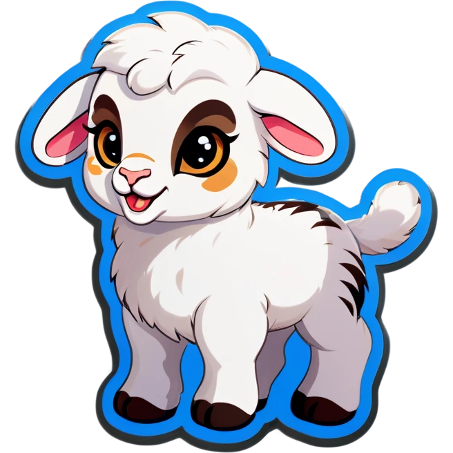 A lamb pretending to be a tiger emoji