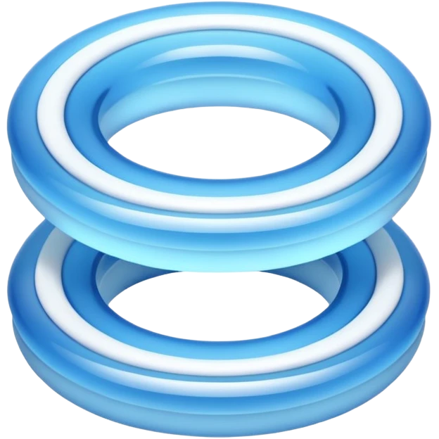 iOS-style 3D emoji: expanding ripple rings in mid-air, fading in color and opacity as they move outward from a small central source emoji