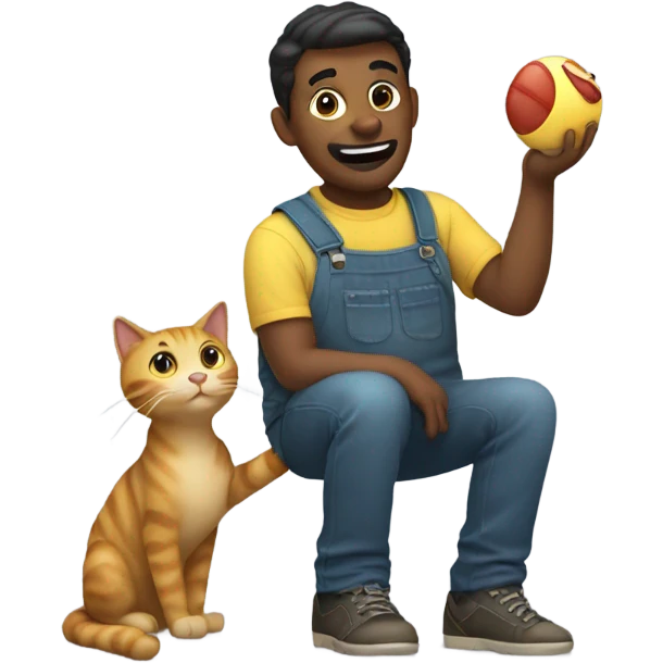 man playing cat emoji