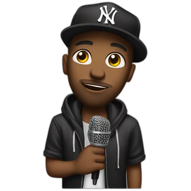 a rapper with a mic emoji