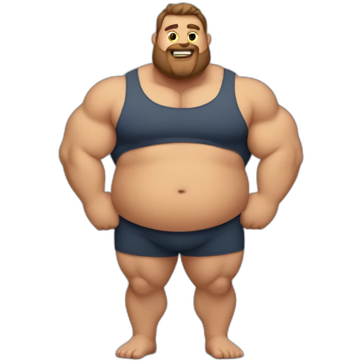 muscular man with fat belly emoji