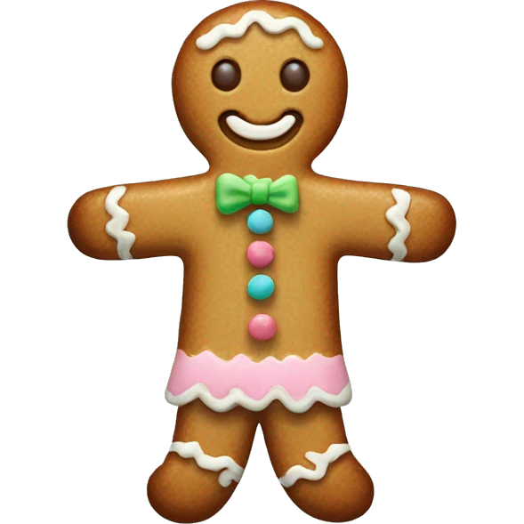 Pastel gingerbread man emoji