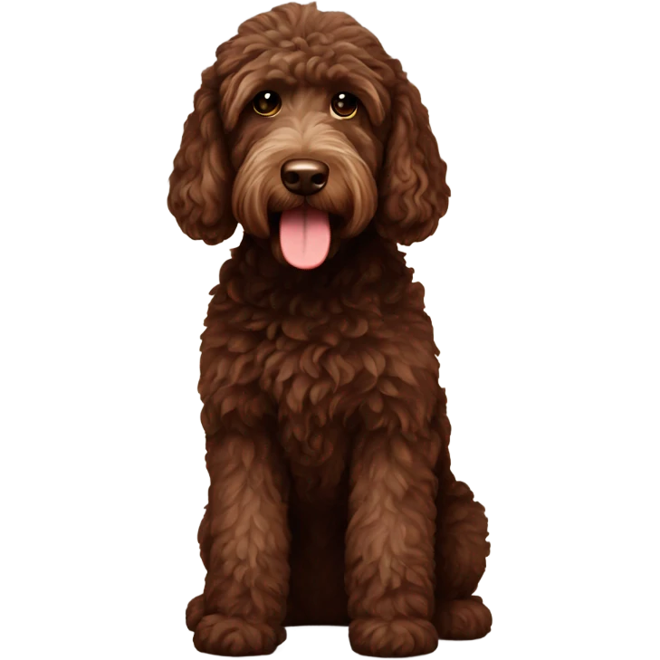 Chocolate Labradoodle sitting  emoji