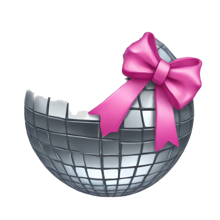 disco ball with pink bow emoji