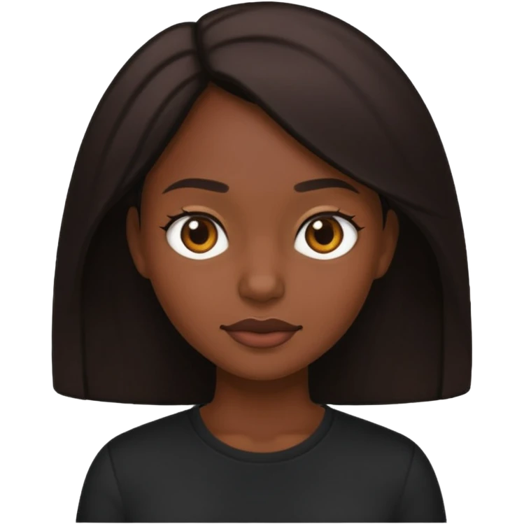 dark-skinned female in black shirt emoji