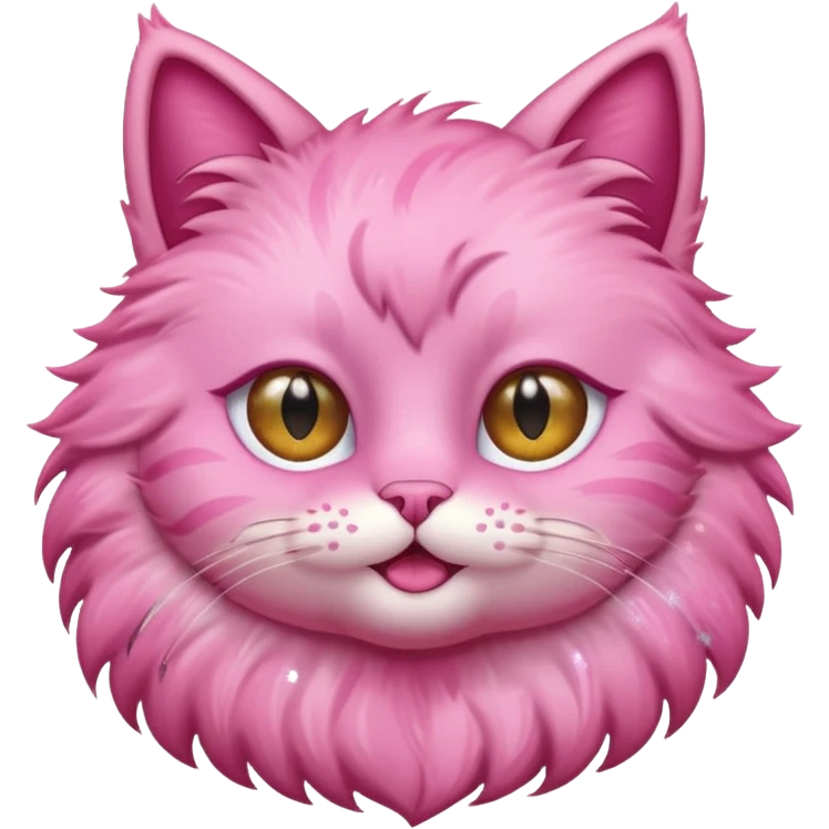 pink cat with glitter winking its right eye emoji