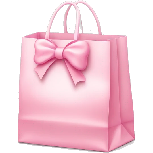 light pink shopping bag with bow emoji