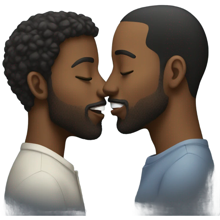 Two black guys kissing emoji