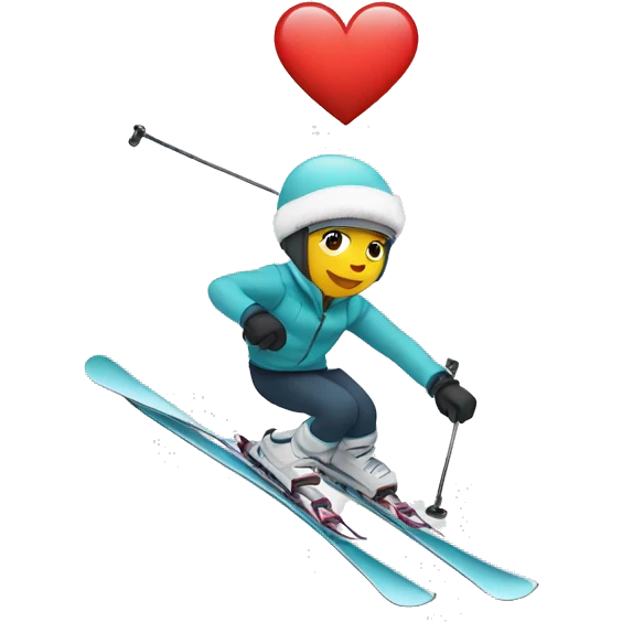 Skier white heart  emoji