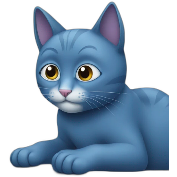 Blue cat with laptop emoji