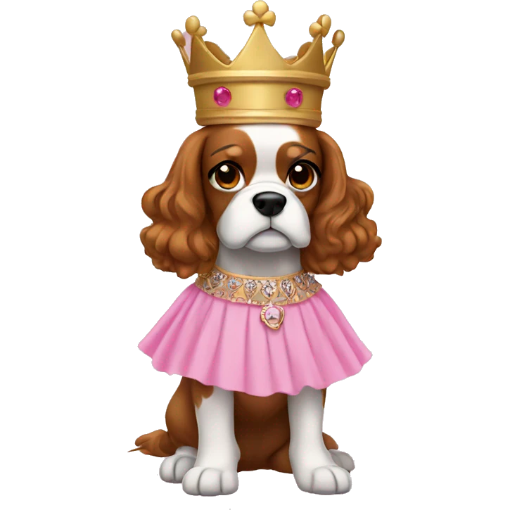 King Charles wearing a pink tutu dress emoji