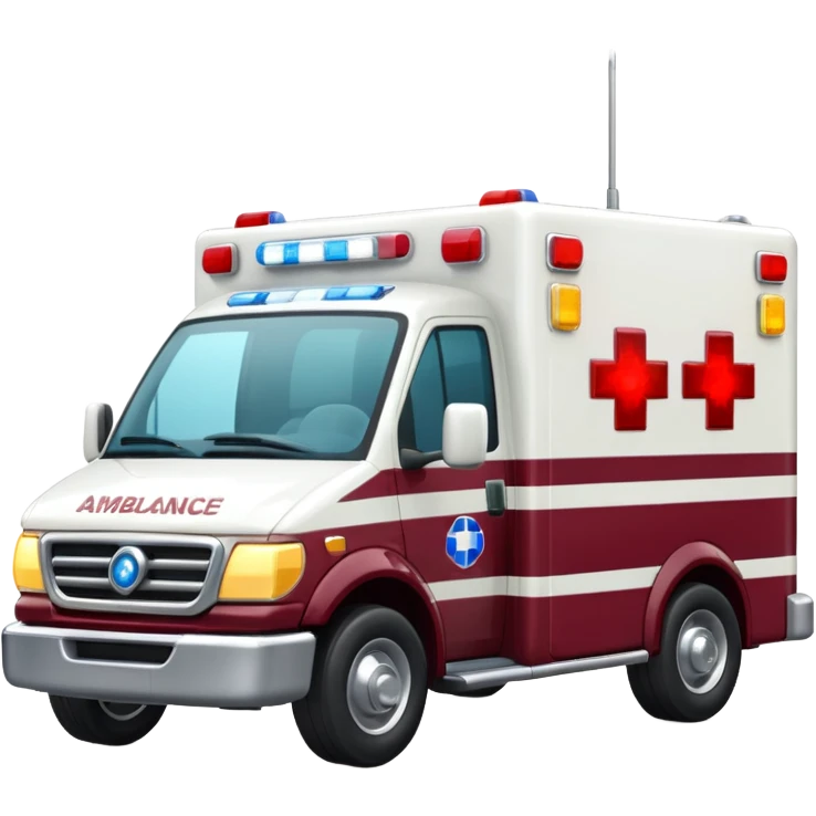 burgundy ambulance emoji