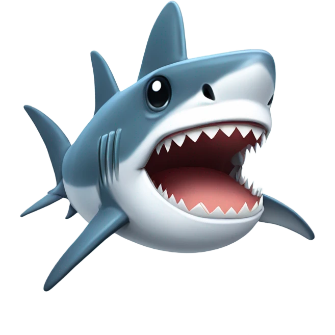 shark with a hat doing peace sign emoji
