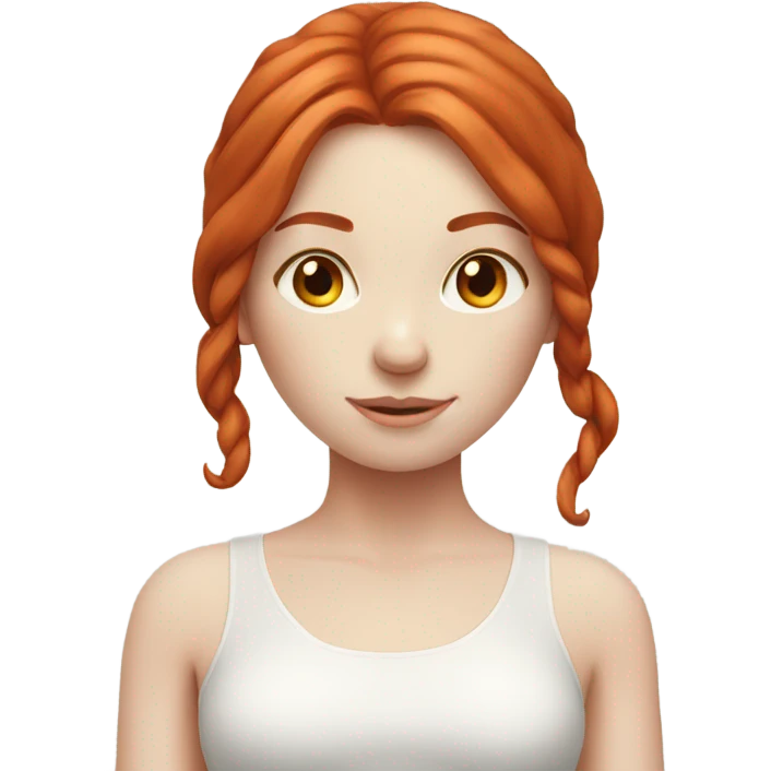 red hair calm yoga girl pale skin  emoji