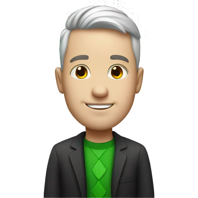 white man with four leaf clover emoji