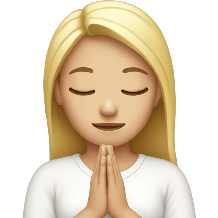 White Woman praying  emoji