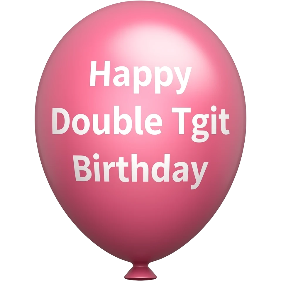 happy double digit birthday  pink balloon emoji