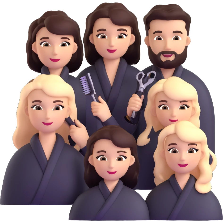 professional hairstylists team group emoji