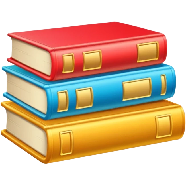 colofull 3 books, golden glow emoji