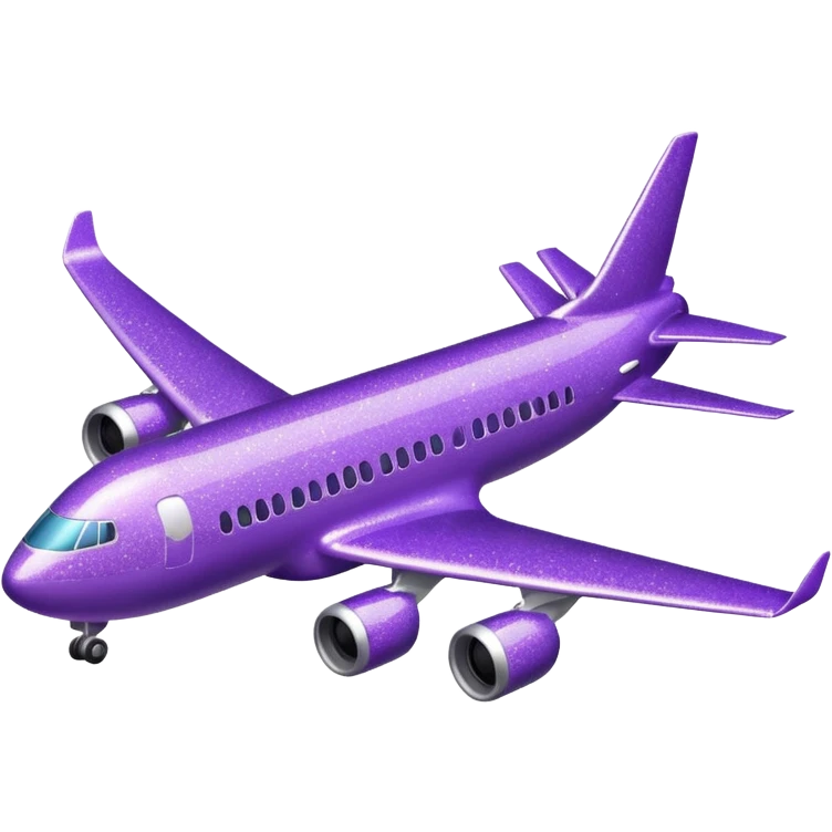 airplane purple glitter emoji