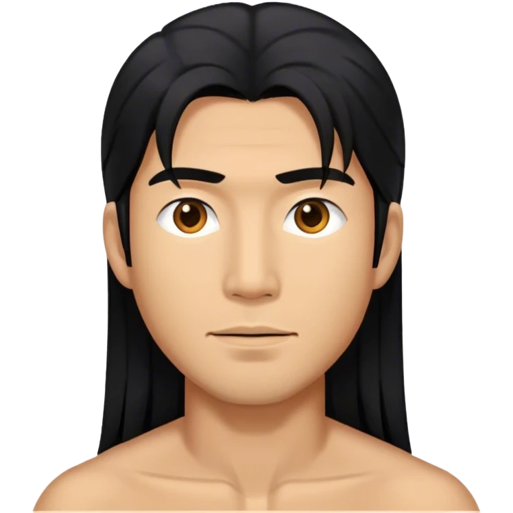 Asian man with long hair emoji