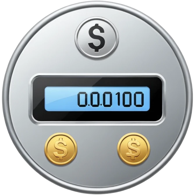 A clean, minimalist “credit counter” badge icon that communicates cumulative usage of design tokens (colours, font sizes, spacing) with an intentional economy of variation. No text. More like a Coin. emoji