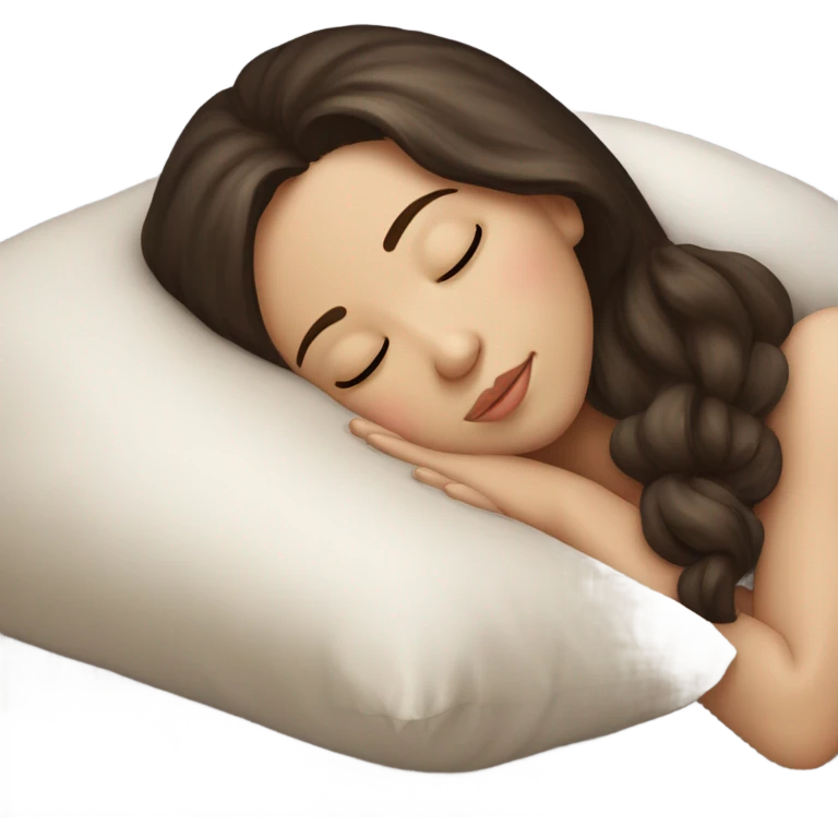 sleeping beauty brunette white girl with a silk pillow emoji
