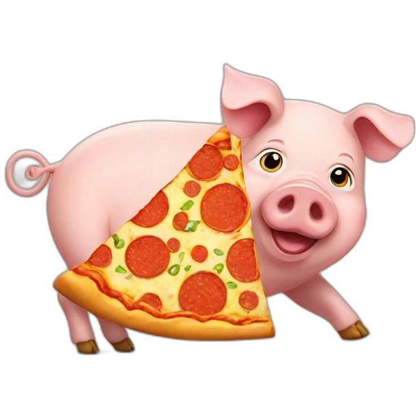 Pig with pizza emoji