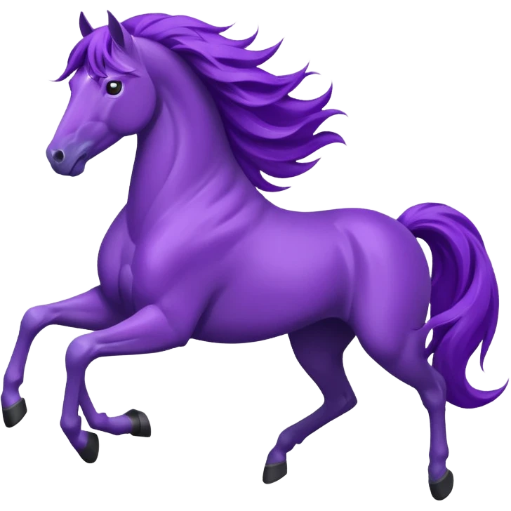 purple horse with wind hair emoji
