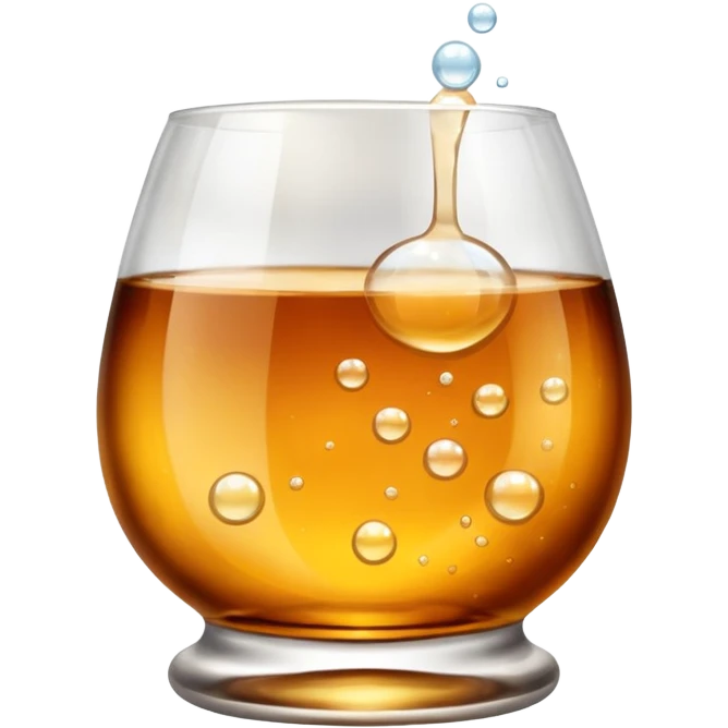 whiskey glass with bubbles in the liquid emoji