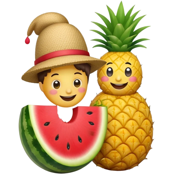 Смешной арбуз хочет ананас  emoji