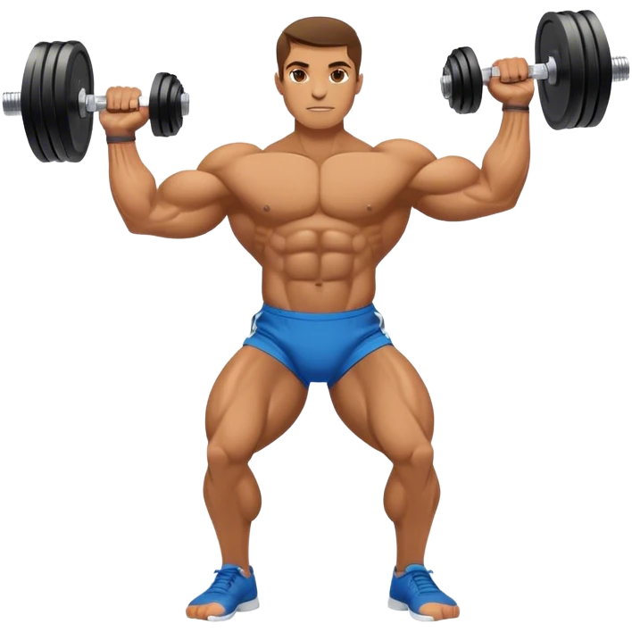 side-view bodybuilder dumbbell lunges emoji