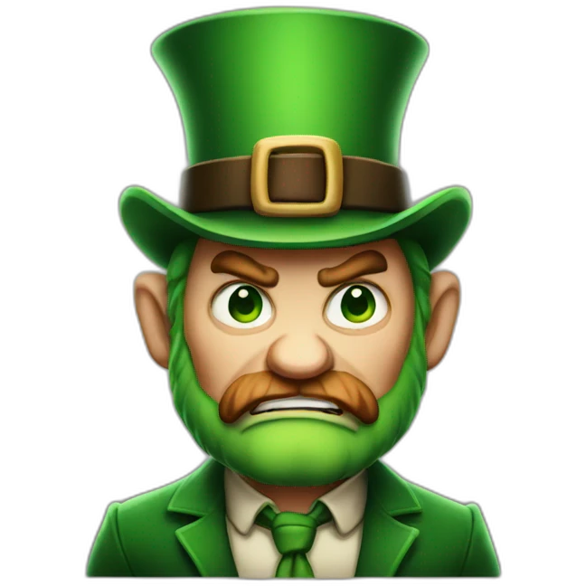 menacing angry leprechaun emoji