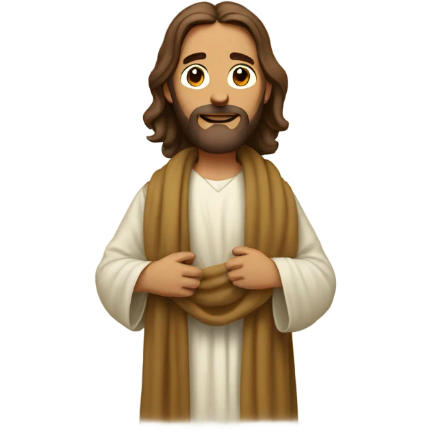 Jesus wearing scarf dress emoji