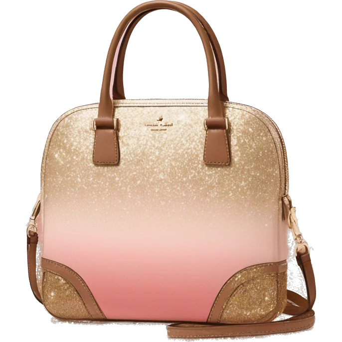 Realistic blush pink to tan ombre glitter kate spade satchel purse. emoji