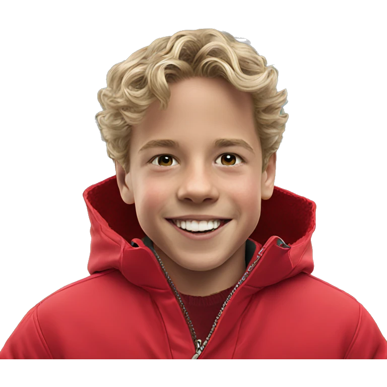 happy boy in red coat emoji | AI Emoji Generator