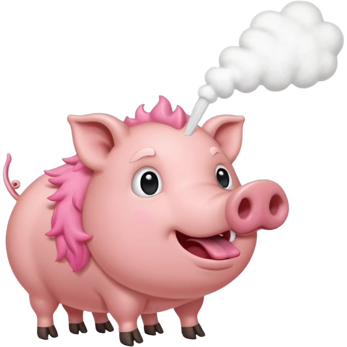 A hog snorting a line of white substance  emoji