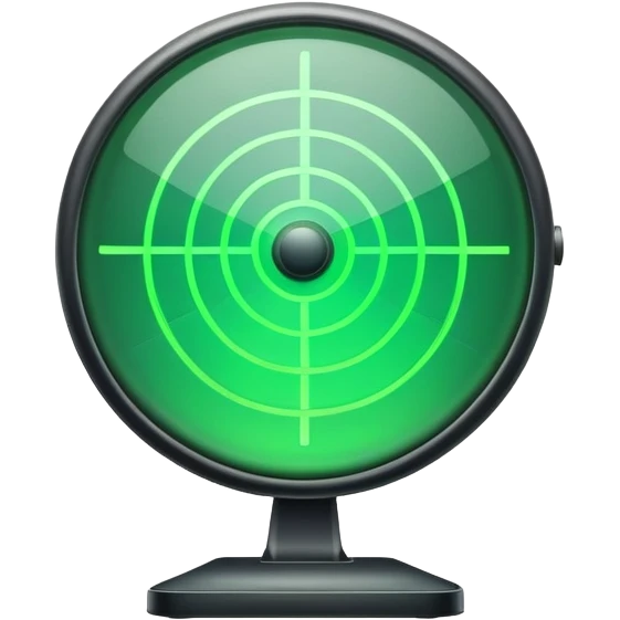 radar icon with green screen and sweeping line emoji