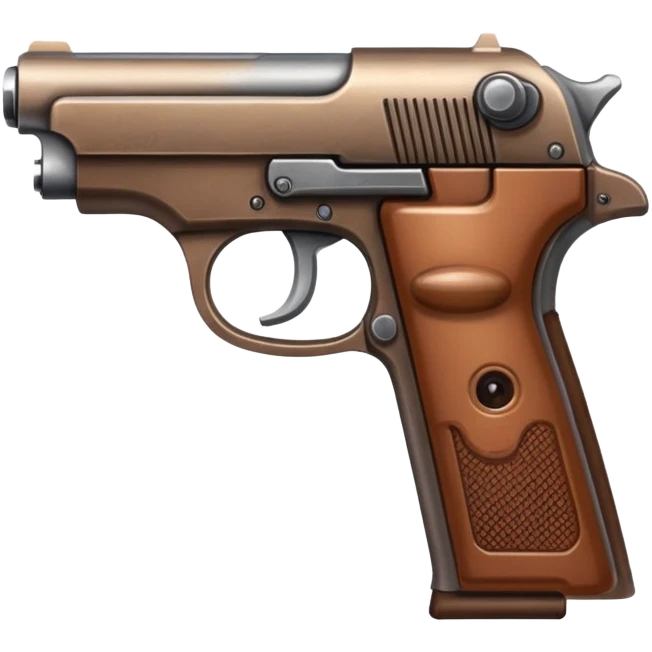 Compact pistol with brown handle emoji