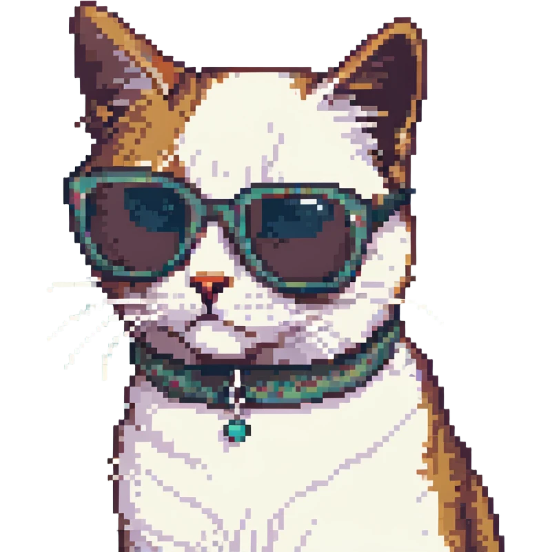 cat with oversized sunglasses emoji