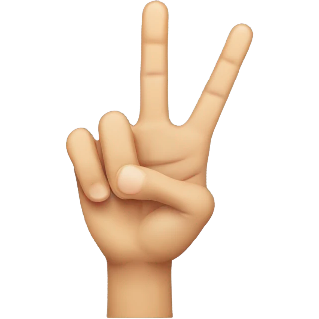 Pointer finger and middle finger up ring finger down emoji
