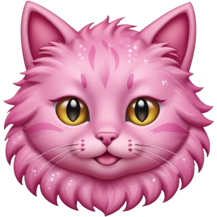 pink cat with glitter winking its right eye emoji