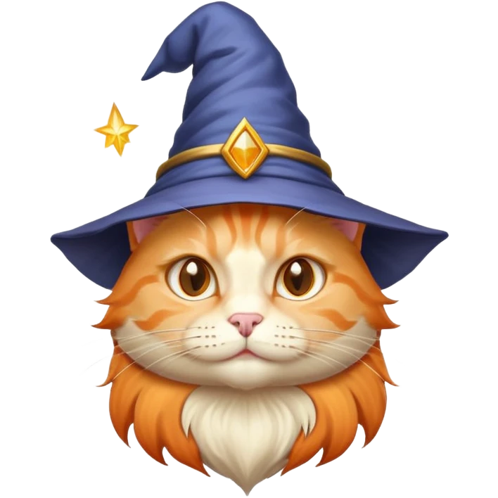 a orange cat with wizard hat emoji