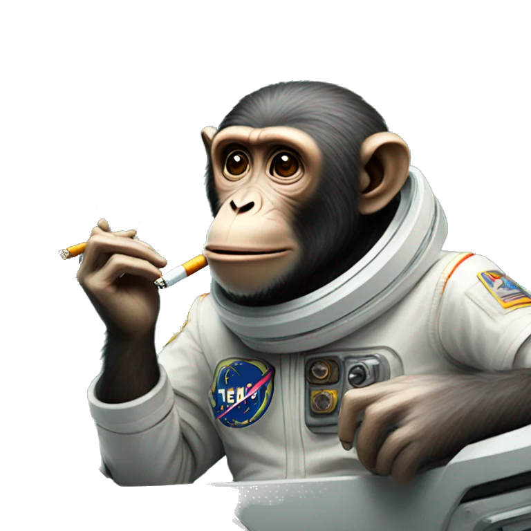 monkey smoking  on a space ship emoji