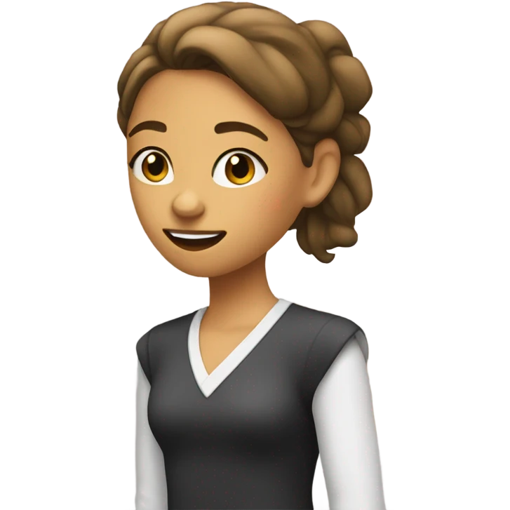 a girl that is pointing to her jaw with a very sharp jaw line emoji