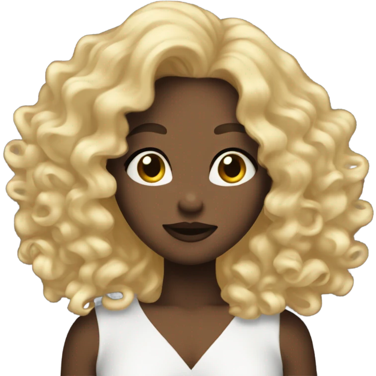 dark beauty with curly blond hair blowing kisses emoji