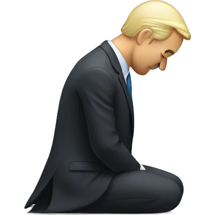 Bowing down to a leader emoji