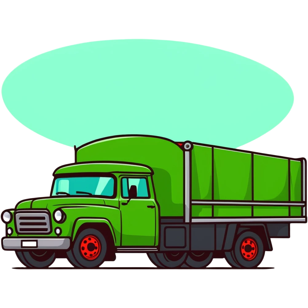ZIL 130 truck, classic Soviet truck with green cabin and flatbed emoji